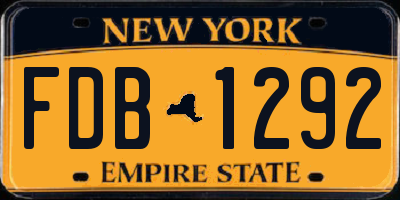 NY license plate FDB1292