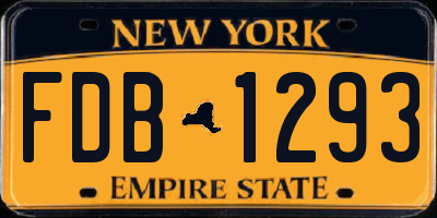NY license plate FDB1293