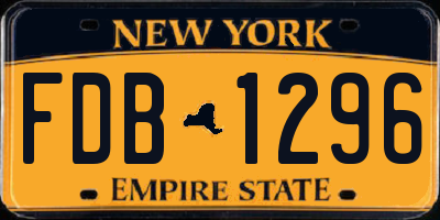 NY license plate FDB1296