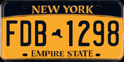 NY license plate FDB1298