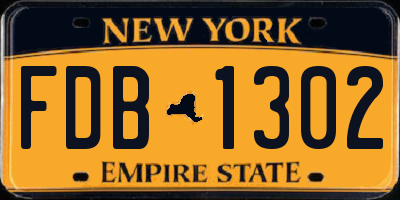 NY license plate FDB1302