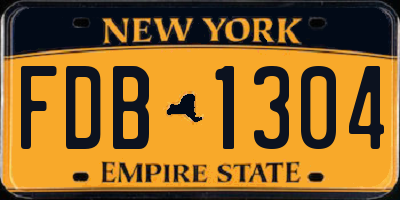 NY license plate FDB1304