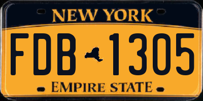 NY license plate FDB1305