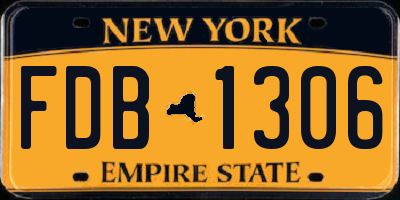 NY license plate FDB1306