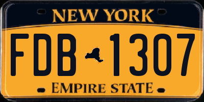 NY license plate FDB1307