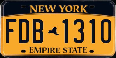 NY license plate FDB1310