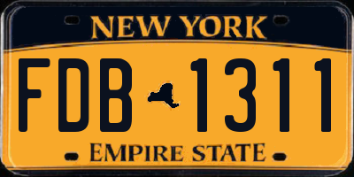 NY license plate FDB1311