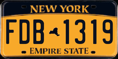 NY license plate FDB1319