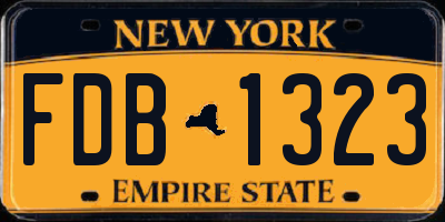 NY license plate FDB1323