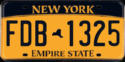 NY license plate FDB1325