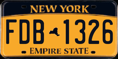NY license plate FDB1326