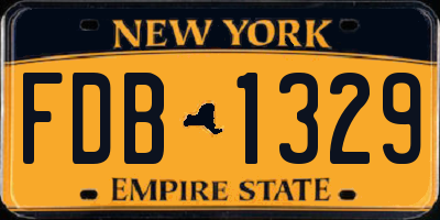 NY license plate FDB1329