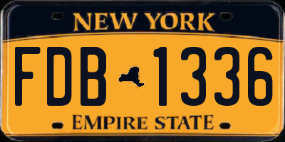 NY license plate FDB1336
