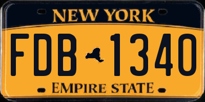 NY license plate FDB1340