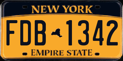 NY license plate FDB1342