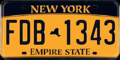 NY license plate FDB1343