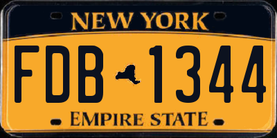 NY license plate FDB1344