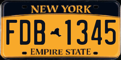 NY license plate FDB1345