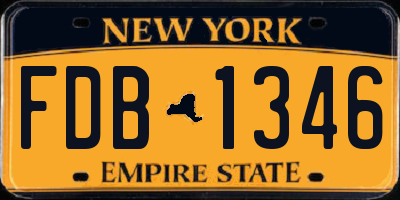 NY license plate FDB1346