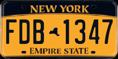 NY license plate FDB1347