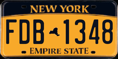 NY license plate FDB1348