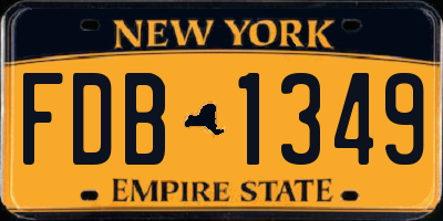 NY license plate FDB1349
