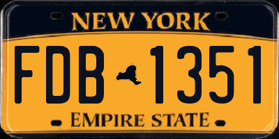 NY license plate FDB1351