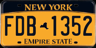 NY license plate FDB1352