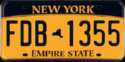 NY license plate FDB1355