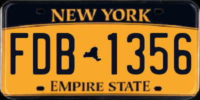 NY license plate FDB1356