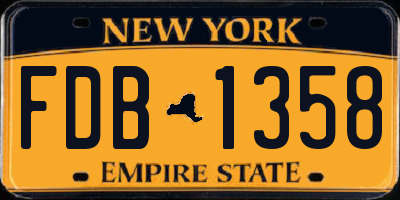 NY license plate FDB1358