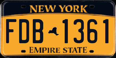 NY license plate FDB1361