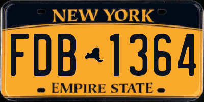 NY license plate FDB1364