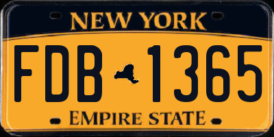NY license plate FDB1365