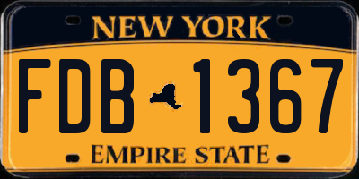 NY license plate FDB1367