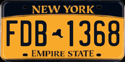 NY license plate FDB1368