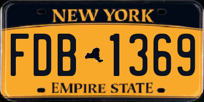 NY license plate FDB1369