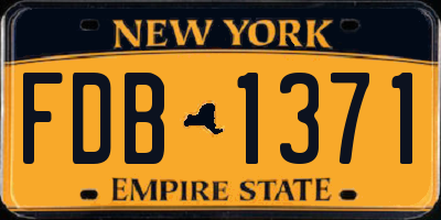 NY license plate FDB1371