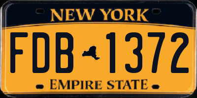 NY license plate FDB1372