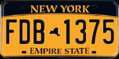 NY license plate FDB1375