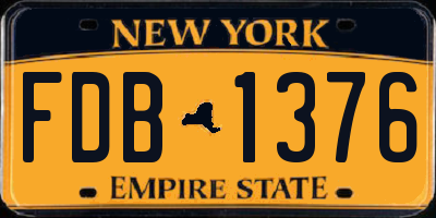 NY license plate FDB1376