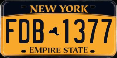NY license plate FDB1377
