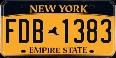 NY license plate FDB1383