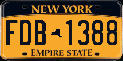 NY license plate FDB1388