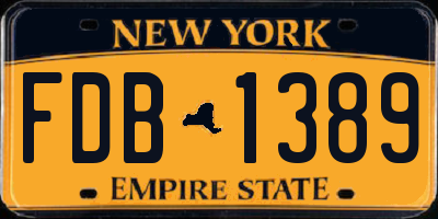 NY license plate FDB1389