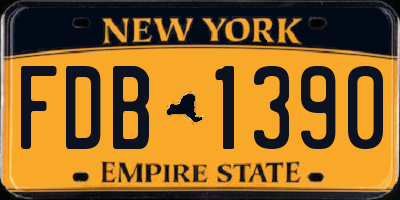 NY license plate FDB1390