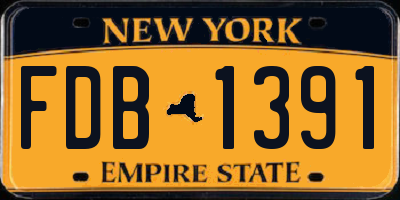 NY license plate FDB1391