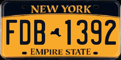 NY license plate FDB1392