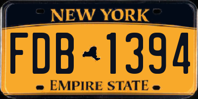 NY license plate FDB1394