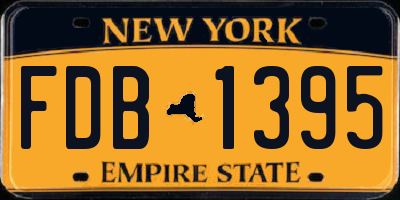 NY license plate FDB1395